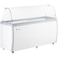 Avantco ADC-12C-HC 71" Ice Cream Dipping Cabinet with Curved Sneeze Guard