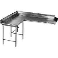 Eagle Group CDTCL-72-14/3 72" Left Side 14 Gauge, Type 304 Stainless Steel Clean L-Shape Dishtable