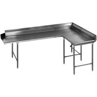 Eagle Group CDTCR-96-14/3 96" Right Side 14 Gauge, Type 304 Stainless Steel Clean L-Shape Dishtable