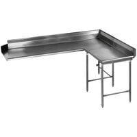 Eagle Group CDTCR-84-14/3 84" Right Side 14 Gauge, Type 304 Stainless Steel Clean L-Shape Dishtable