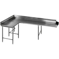 Eagle Group CDTCL-120-16/3 120" Left Side 16 Gauge, Type 304 Stainless Steel Clean L-Shape Dishtable