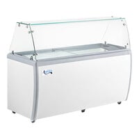 Avantco ADC-12F-HC 71" Ice Cream Dipping Cabinet with Flat Sneeze Guard