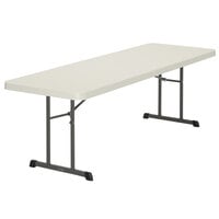 Lifetime 80250 96" x 30" Almond Plastic Professional-Grade Plastic Folding Table