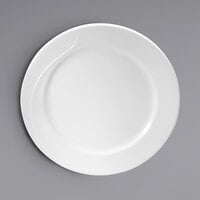 Oneida Eclipse by 1880 Hospitality F1100000149 10 1/4" Embossed Bone China Mid Rim Plate - 12/Case