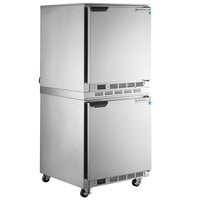 Beverage-Air UCR27AHC-23 Double Stacked 27" Undercounter Refrigerator and 3" Casters