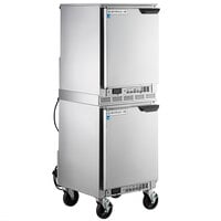 Beverage-Air UCR20HC-24 Double Stacked 20" Shallow Depth Undercounter Refrigerator with Left Hinged Doors and 6" Casters