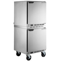 Beverage-Air UCF27AHC Double Stacked 27" Undercounter Freezer with 6" Casters