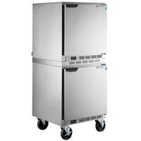 Beverage-Air UCR27AHC Double Stacked 27" Undercounter Refrigerator with 6" Casters