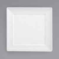 Front of the House DAP071WHP23 Spiral 6" White Square Porcelain Plate - 12/Case