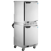Beverage-Air UCR20HC-23 Double Stacked 20" Shallow Depth Undercounter Refrigerator and 3" Casters
