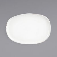 Front of the House DOS033WHP21 Artefact 13" x 9" White Oval Porcelain Plate - 4/Case