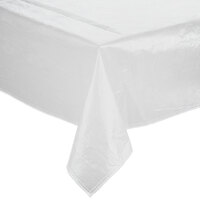 Intedge 52" x 72" White Solid Vinyl Table Cover with Flannel Back