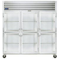Traulsen G32000-032 76 1/4" G Series Glass Half Door Reach-In Refrigerator with Left / Right / Right Hinged Doors