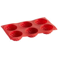 Thunder Group Red Silicone 6 Compartment Dahlia Mold