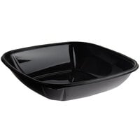 Fineline 15080L-BK Super Bowl Plus 80 oz. Black Square PET Plastic Bowl - 50/Case