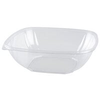 Fineline 15064L-CL Super Bowl Plus 64 oz. Clear Square PET Plastic Bowl - 150/Case
