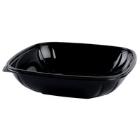 Fineline 15048L-BK Super Bowl Plus 48 oz. Black Wide Square PET Plastic Bowl - 150/Case