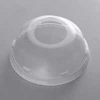 Fabri-Kal DLKC32S Kal-Clear / Nexclear 32 oz. Clear Plastic Squat Dome Lid with 1 3/4" Hole - 500/Case