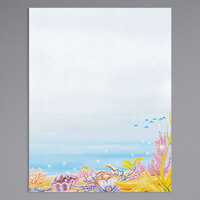 Choice 8 1/2" x 11" Menu Paper - Seafood Themed Ocean Design Right Insert - 100/Pack