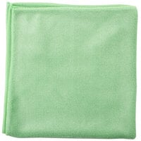 Unger MF400 SmartColor MicroWipe 16" x 15" Green Heavy-Duty Microfiber Cleaning Cloth   - 10/Pack