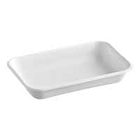 Eco-Products EP-SCRC24 WorldView 8 3/8" x 5 1/2" x 1 9/16" 24 oz. White Compostable Sugarcane Takeout Container - 50/Pack