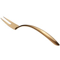 Bon Chef 9455GM 14" Gold Matte Stainless Steel Serving Fork with Hollow Cool Handle