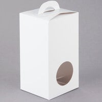 1-Piece 1 lb. Circular Window Candy Box White 3 1/2" x 3" x 6 3/8" - 250/Case