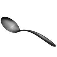 Bon Chef 9463BM 9 3/4" Black Matte Stainless Steel Solid Serving Spoon with Hollow Cool Handle