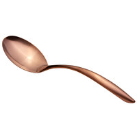 Bon Chef 9463RGM 9 3/4" Rose Gold Matte Stainless Steel Solid Serving Spoon with Hollow Cool Handle