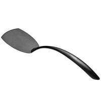 Bon Chef 9459BM 14 3/4" Black Matte Stainless Steel Solid Serving Turner with Hollow Cool Handle