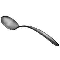 Bon Chef 9457BM 13 1/2" Black Matte Stainless Steel Solid Serving Spoon with Hollow Cool Handle