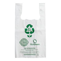 Choice 1/6 Standard Size 3 Mil White Reusable Extra Heavy Duty Plastic T-Shirt Bag - 150/Case
