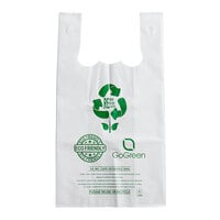 Choice 1/6 Standard Size 4 Mil White Reusable Extra Heavy Duty Plastic T-Shirt Bag - 150/Case