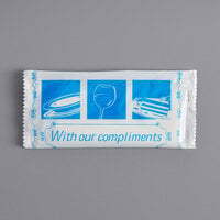 Fresh Towel 7" x 8 1/2" With Our Compliments Premium Clean Scented Moist Towelette / Wet Nap Hand Wipe - 250/Case