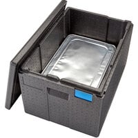 Cambro Cam GoBox® Black Extra Large Top Loading EPP Insulated Food Pan Carrier - 8" Deep Full-Size Pan Max Capacity