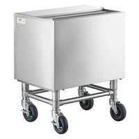 Regency 24 inch x 18 inch Stainless Steel Portable Ice Bin with Sliding Lid