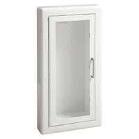JL Industries 8117F10 Ambassador Series White Steel Cabinet for 5 lb. Fire Extinguishers with Full Window, 2 1/2" Trim, and Semi-Recessed 5 1/2" Depth