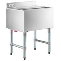 Regency 18" x 24" Underbar Ice Bin with 7 Circuit Post-Mix Cold Plate, Sliding Lid, and Bottle Holders - 51 lb.