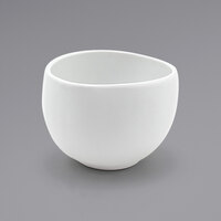 Front of the House DBO149WHP23 Tides 8 oz. Semi-matte White Round Porcelain Bowl - 12/Case