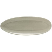 Front of the House DSU008GYP23 Tides 11 1/2" x 5" Semi-Matte Pumice Oval Porcelain Plate - 12/Case