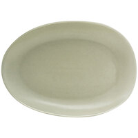 Front of the House DDP063GYP21 Tides 10" x 7" Semi-Matte Pumice Oval Porcelain Plate - 4/Case