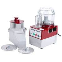 Robot Coupe R2NCLR Combination Food Processor with 3 Qt. / 3 Liter Clear Bowl, Continuous Feed & 2 Discs - 1 hp