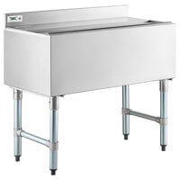 Regency 18" x 36" Underbar Ice Bin with 7 Circuit Post-Mix Cold Plate, Sliding Lid, and Bottle Holders - 79 lb.