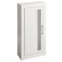 JL Industries 1013V10 Ambassador Series White Steel Cabinet for 10 lb. Fire Extinguishers with Vertical Window, Surface Mount, and 6 1/2" Depth