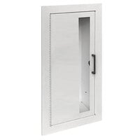 JL Industries 2015V10 Ambassador Series White Steel Cabinet for 20 lb. Fire Extinguishers with Vertical Window and Fully Recessed 7 3/4" Depth