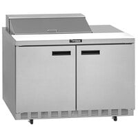 Delfield 4450NP-18M 60" 2 Door Mega Top Front Breathing Refrigerated Sandwich Prep Table with 3" Casters