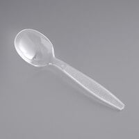 Visions Clear Heavy Weight Plastic Soup Spoon - Pack of 100