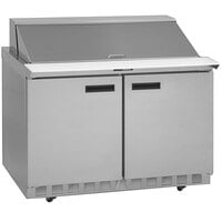 Delfield 4448NP-18M 48" 2 Door Mega Top Front Breathing Refrigerated Sandwich Prep Table with 5" Casters