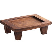Valor 14" x 10" x 4 1/2" Rubberwood Display Stand with Rustic Chestnut Finish