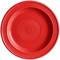 Acopa Capri 7 inch Passion Fruit Red Stoneware Plate - 24/Case